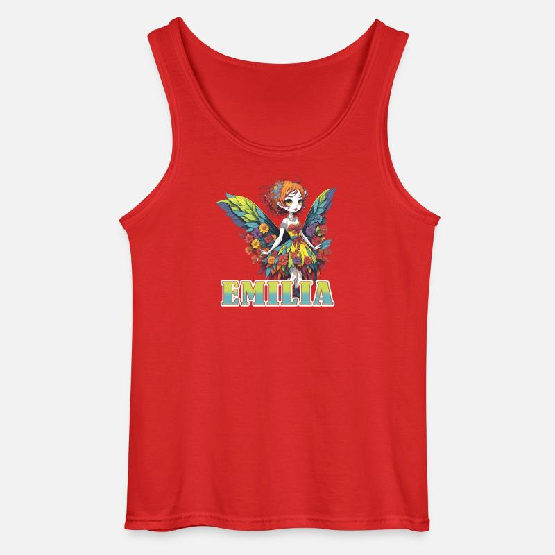 Emilia - Mädchenname - Fee  - Gildan Männer Tank Top - Rot