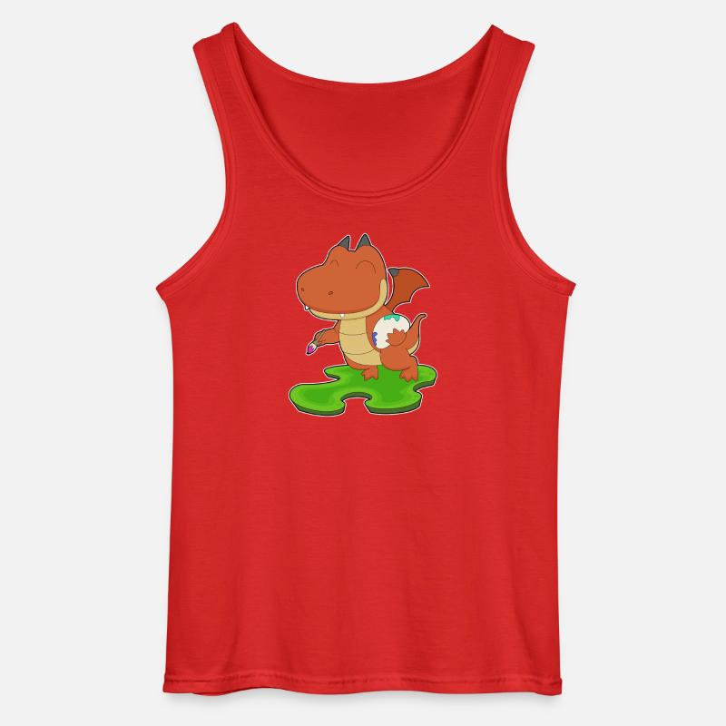 Drache Maler Pinsel Malen - Gildan Männer Tank Top - Rot