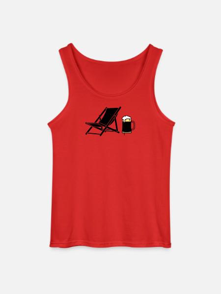 Deck Chair Beer Mug Silhouette - Gildan Men’s Tank Top - red