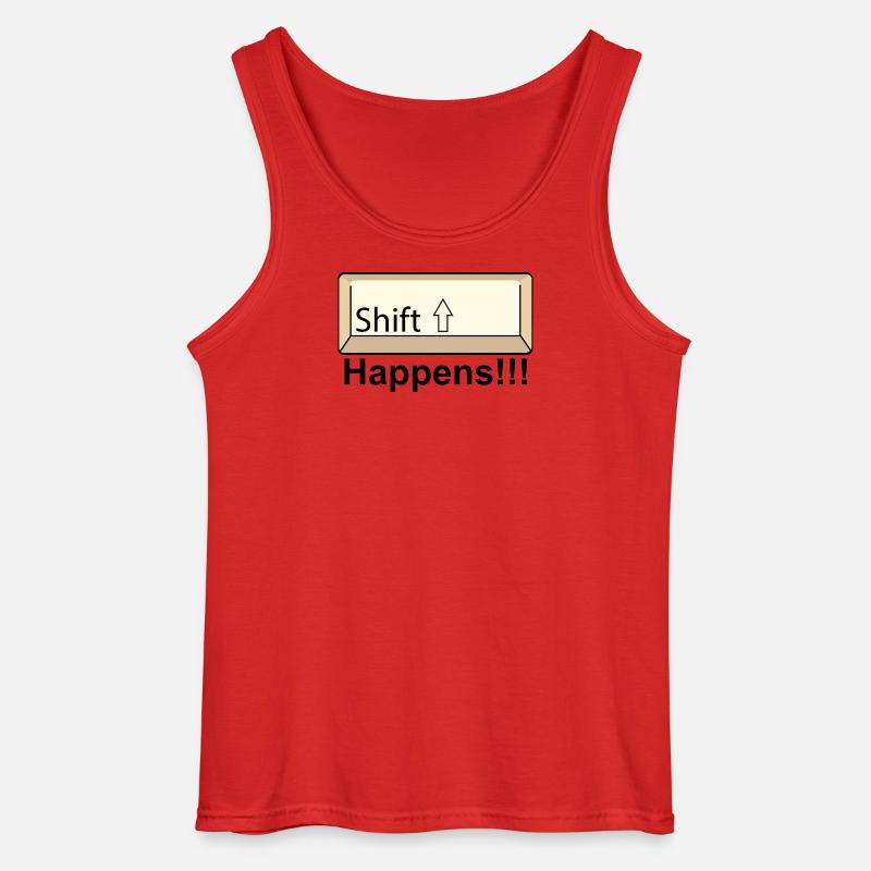 Shift Key Minimal Keyboard Design - Gildan Männer Tank Top - Rot