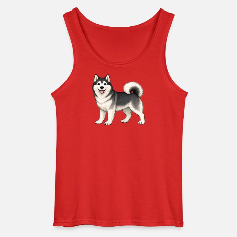Fröhlicher Husky - Gildan Männer Tank Top - Rot