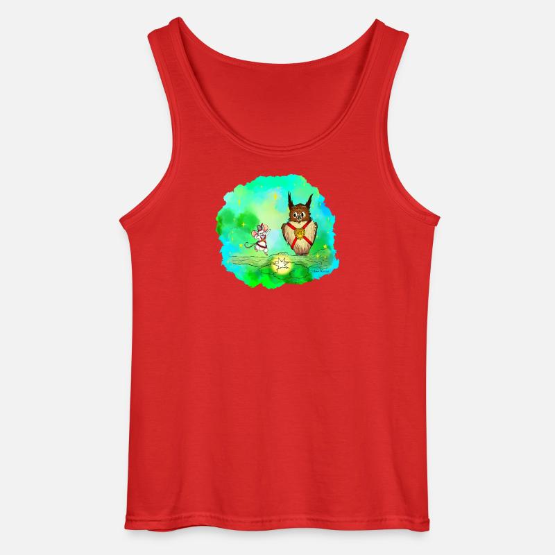 Stern-Sucher Maus und Eule - Gildan Männer Tank Top - Rot