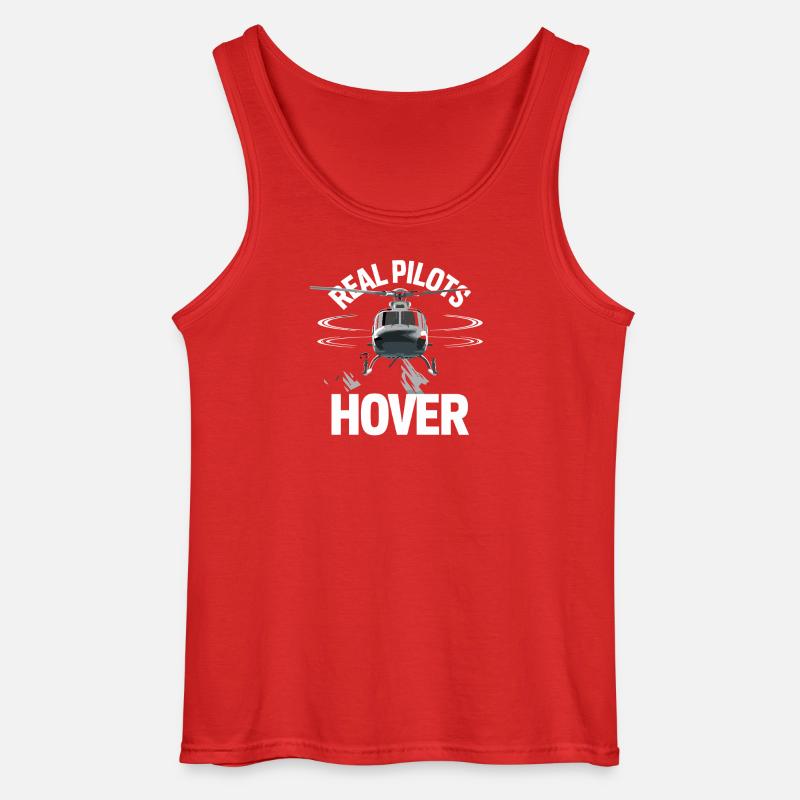 Real Pilots Hover Hubschrauber Helikopter Pilot - Gildan Männer Tank Top - Rot