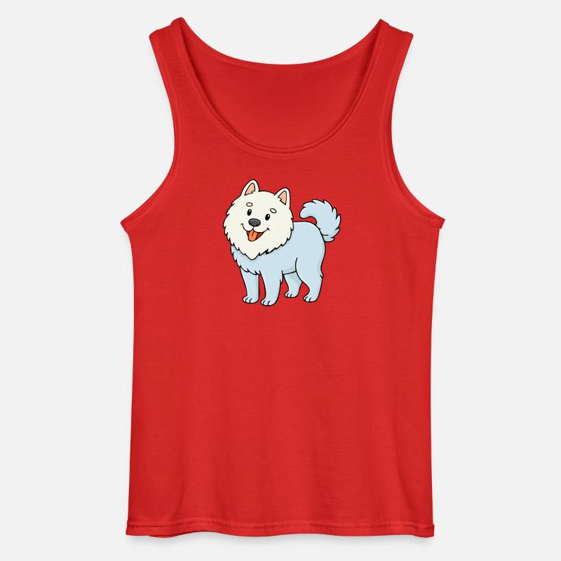 Wuschelhund (Weiß/ Comic) - Gildan Männer Tank Top - Rot