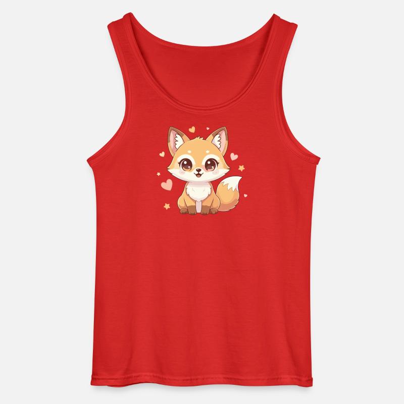 Kuschelfuchs mit Herzchen Charme - Gildan Männer Tank Top - Rot