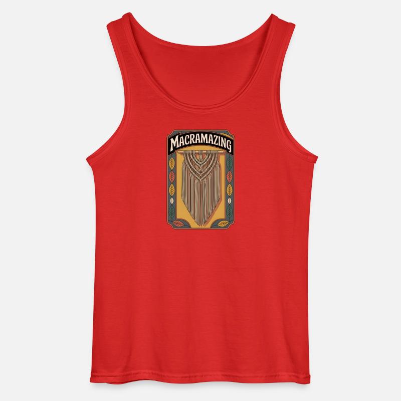 Macrame Awesome | Knot Art Boho - Gildan Men’s Tank Top - red