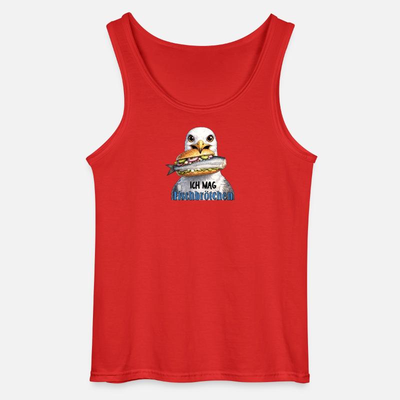 Fischbrötchen Möwe Humor - Gildan Männer Tank Top - Rot