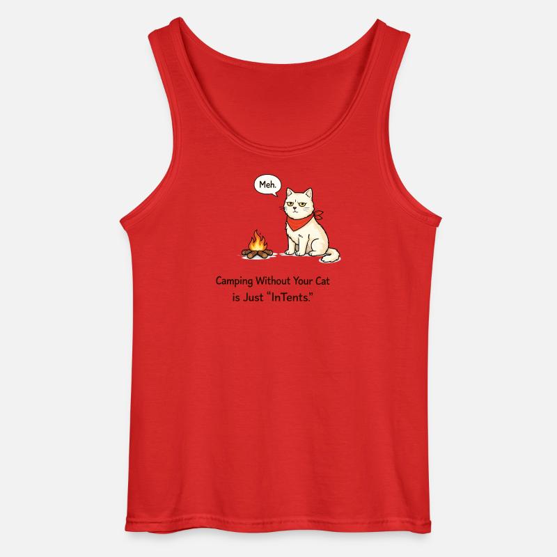 InTent Cat Camping Wortspieldesign - Gildan Männer Tank Top - Rot