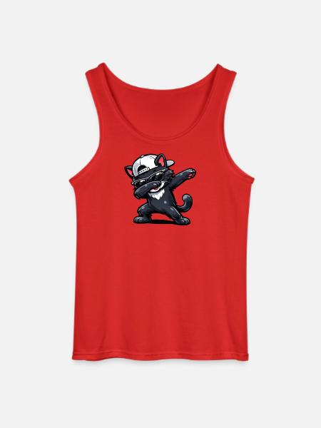 Dabbing Cat - Gildan Men’s Tank Top - red