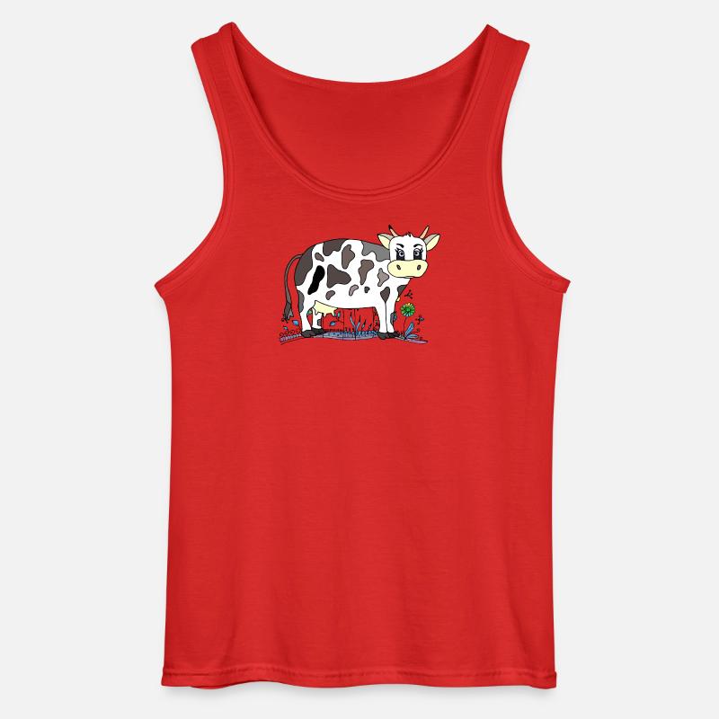 Kuh - Gildan Männer Tank Top - Rot
