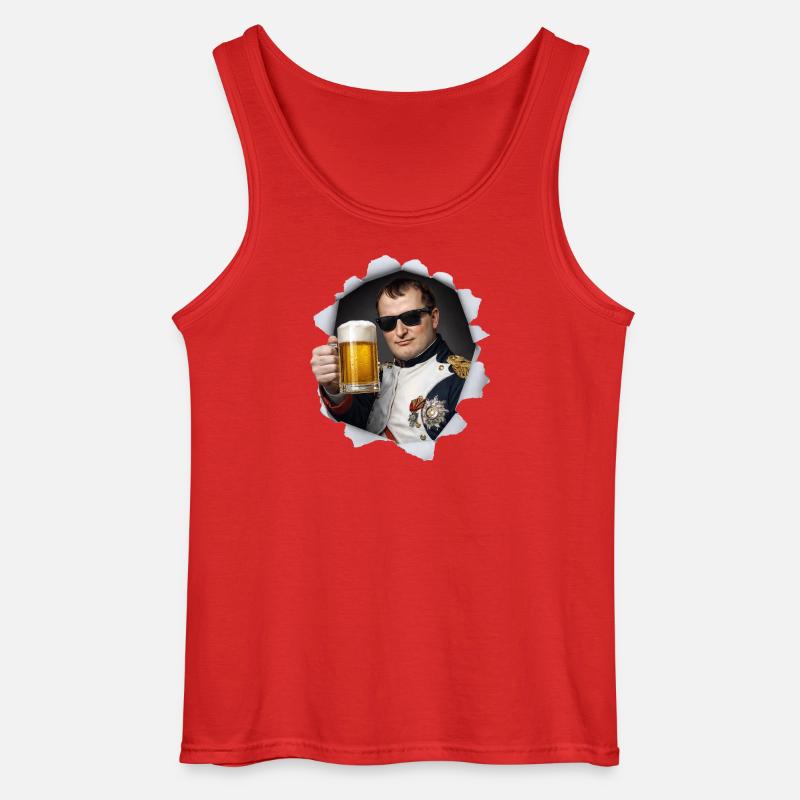Napoleon hält ein Bier - Gildan Männer Tank Top - Rot
