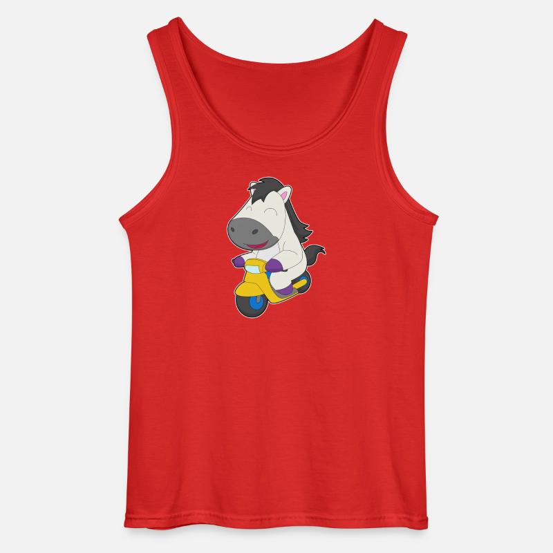 Pferd Motorroller - Gildan Männer Tank Top - Rot