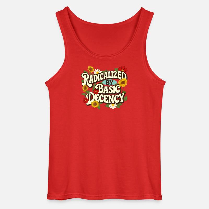 Radicalized Basic Decency Empathy Social Justice - Gildan Men’s Tank Top - red