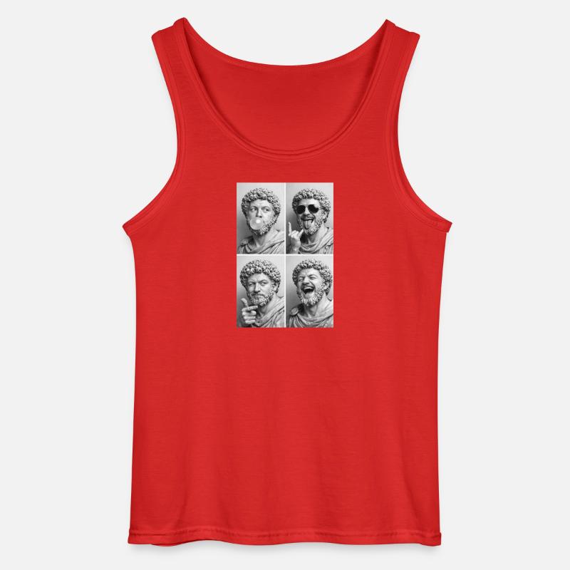 Marcus Aurelius Collage - Gildan Männer Tank Top - Rot