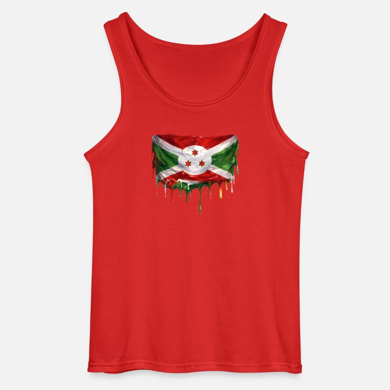 Burundis flagkunst - Gildan tanktop til mænd - rød