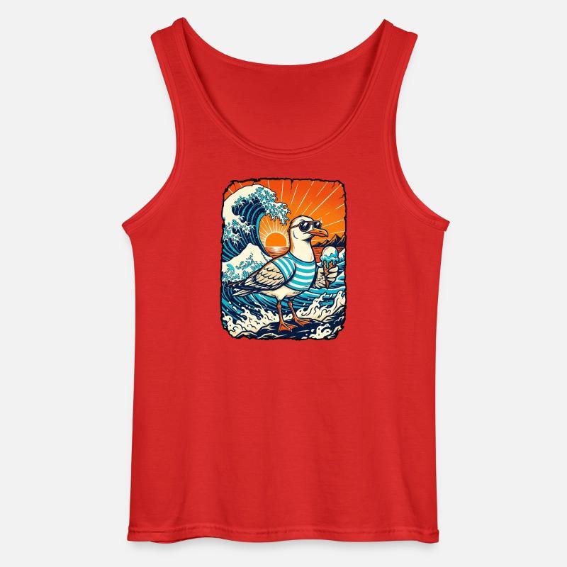 Möwe Eis Kawaii - Gildan Männer Tank Top - Rot