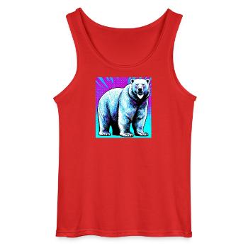 Eisbär - Gildan Männer Tank Top - Rot - Vorne - AI Model Male 185 dark (185cm)