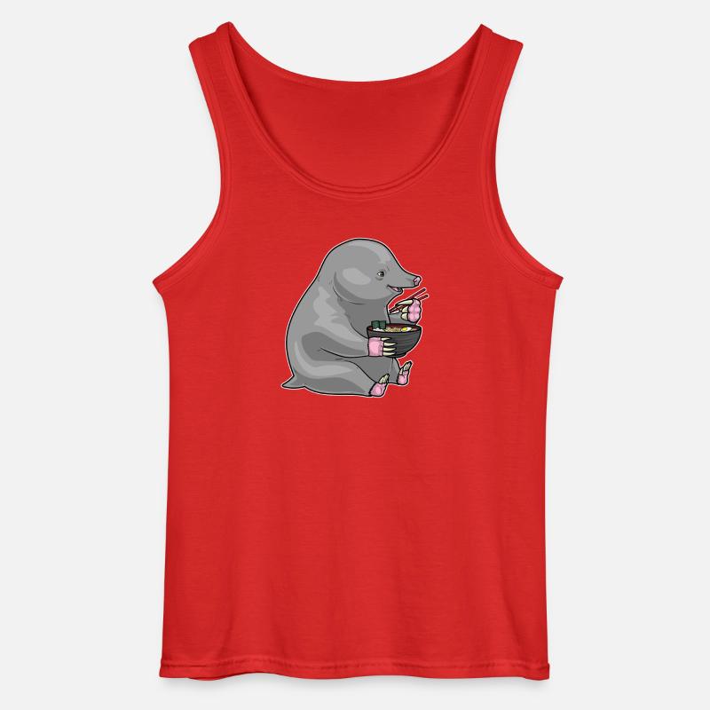 Mole Cook Ramen Cooking - Gildan Men’s Tank Top - red