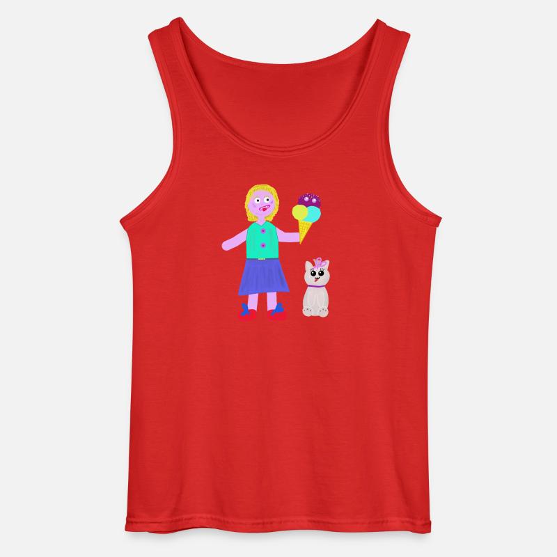 Eiscreme-Mädchen Eiscreme Eiswaffel Eis - Gildan Men’s Tank Top - red