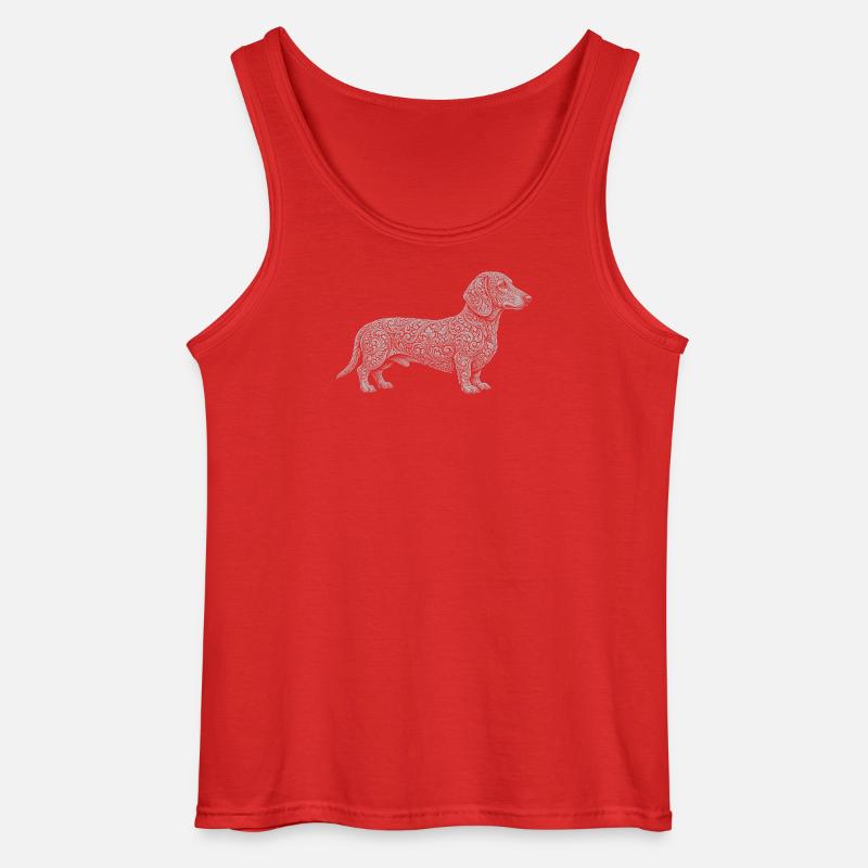Gravhund - Gildan tanktop til mænd - rød