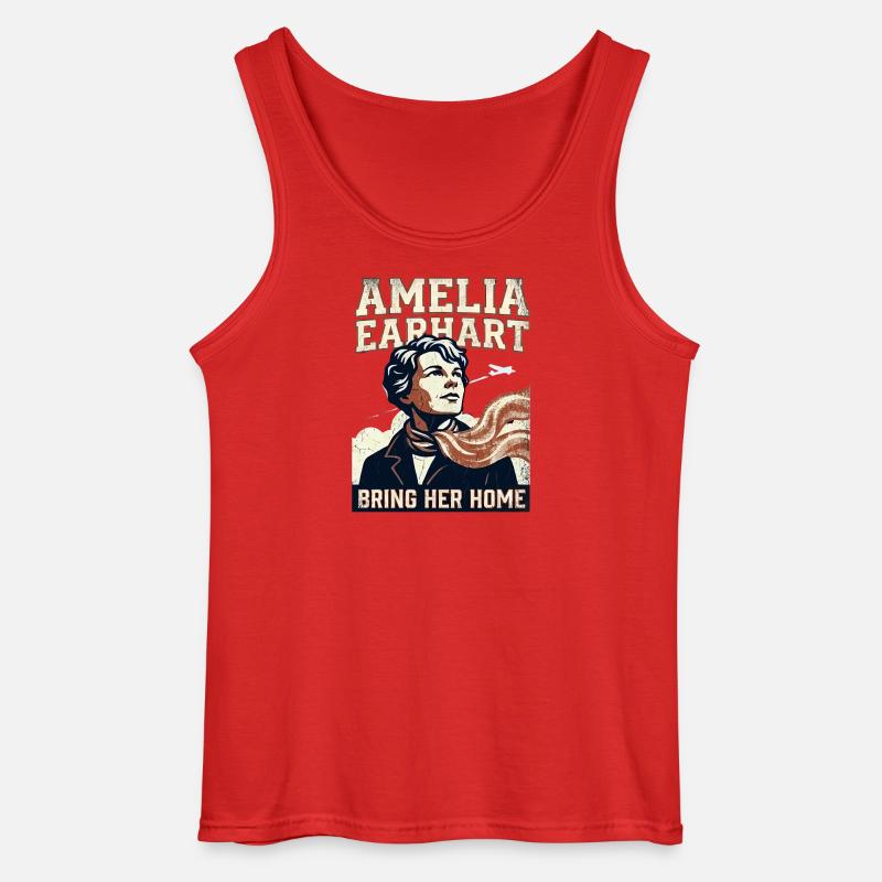 Amelia Earhart – Bring Her Home - Gildan Men’s Tank Top - red
