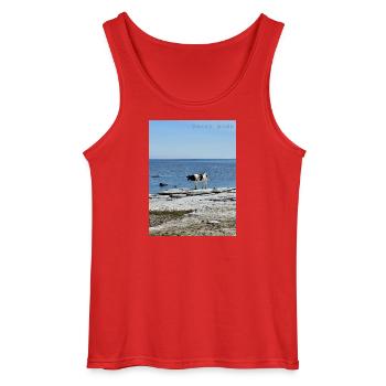 Vacay mode - Gildan Men’s Tank Top - red - Front - AI Model Male 185 dark (185cm)