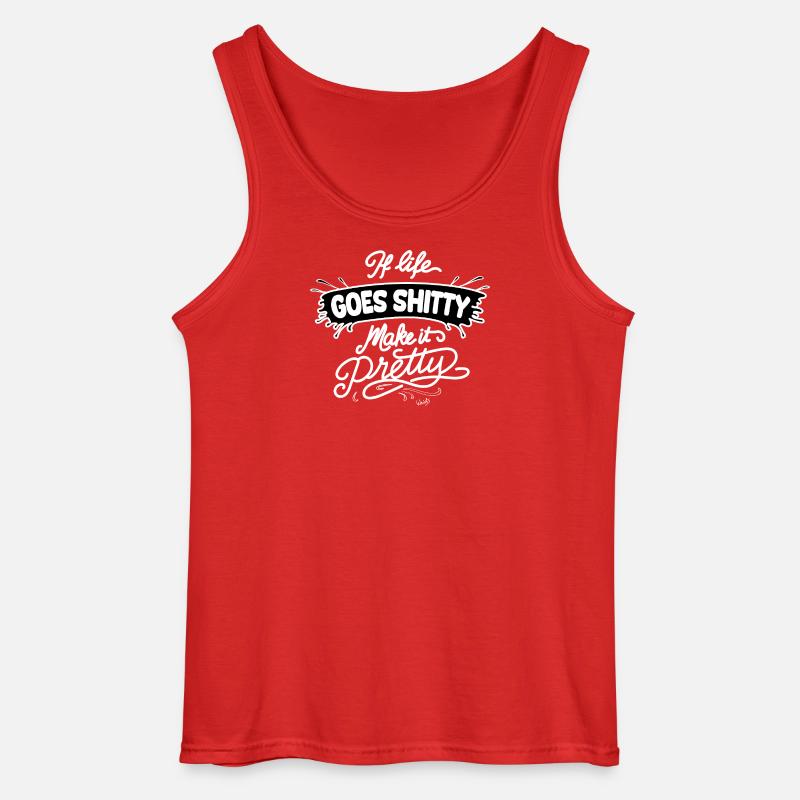Life Goes Shitty Make It Pretty - Gildan Männer Tank Top - Rot