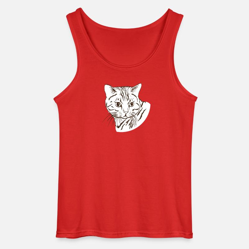 Kat - Gildan tanktop til mænd - rød