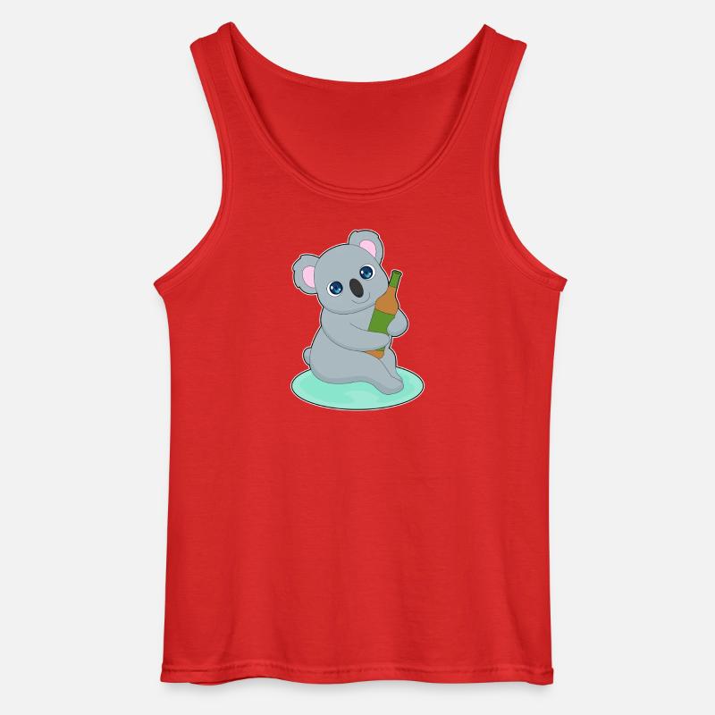 Koala Flasche Bier - Gildan Männer Tank Top - Rot