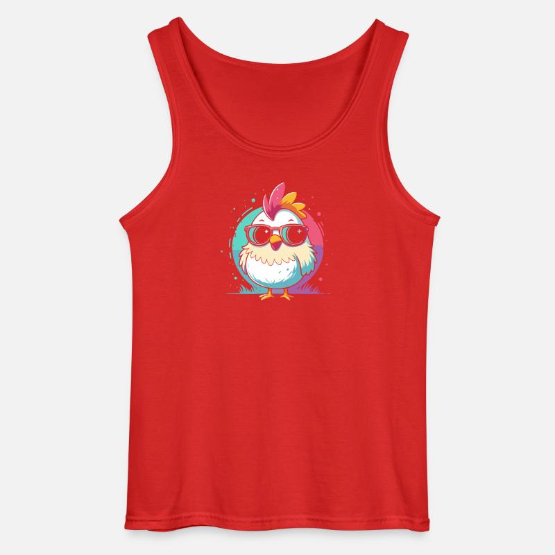 Auffällige Mädchen-Pastell-Sonnenbrille - Gildan Männer Tank Top - Rot