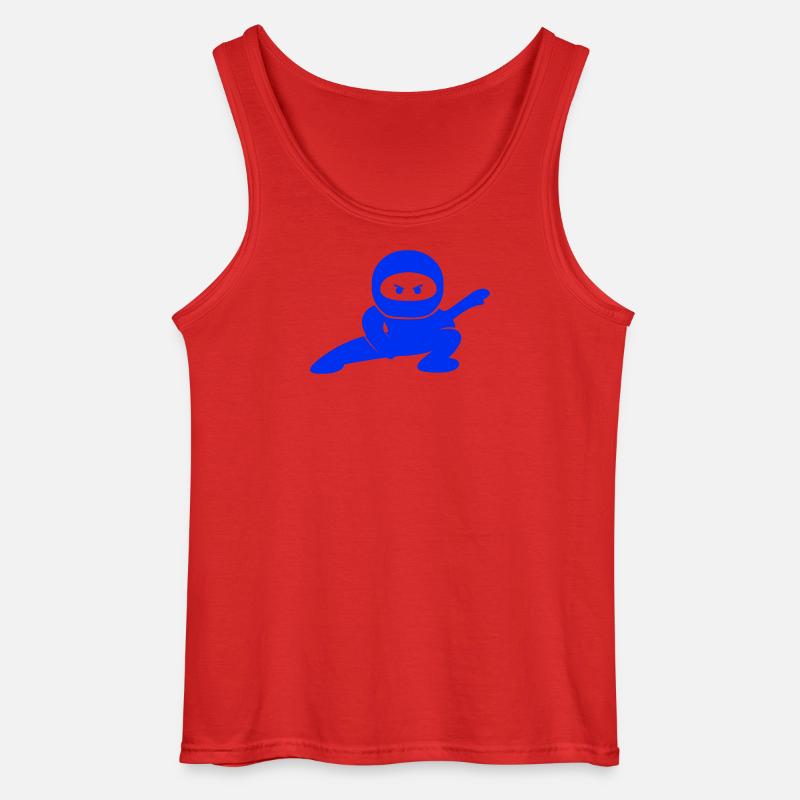 Ninja blu in posa d'azione - Canotta da uomo Gildan - rosso