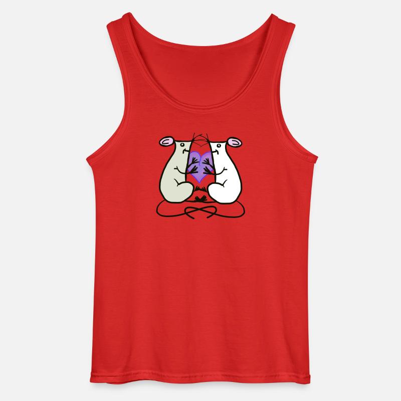 Ratten Mäuse Herz Valentin Freunde - Gildan Männer Tank Top - Rot