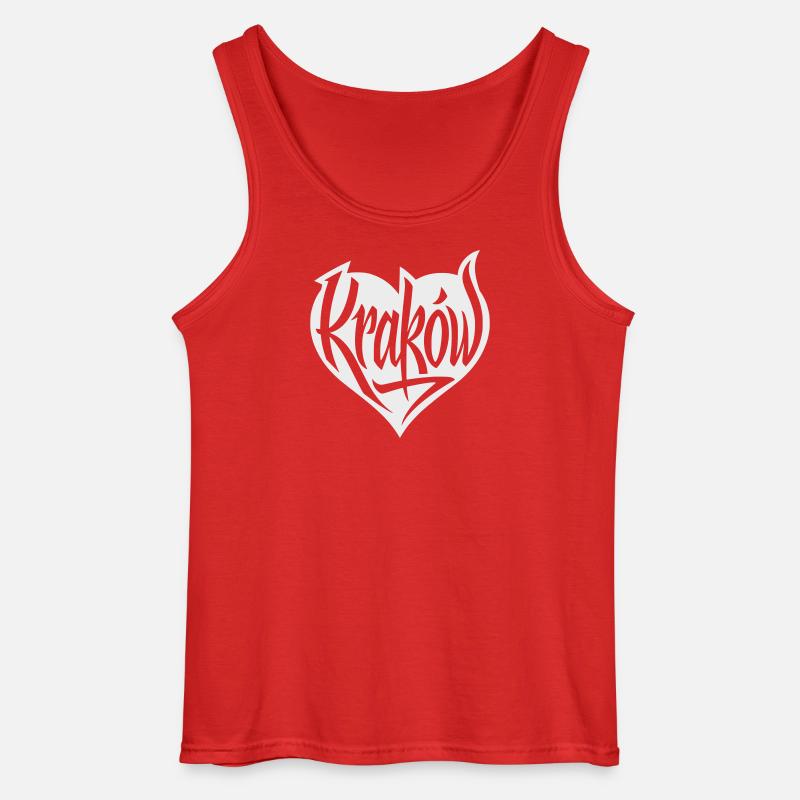 Krakau, Krakow Herz Graffiti - Gildan Männer Tank Top - Rot