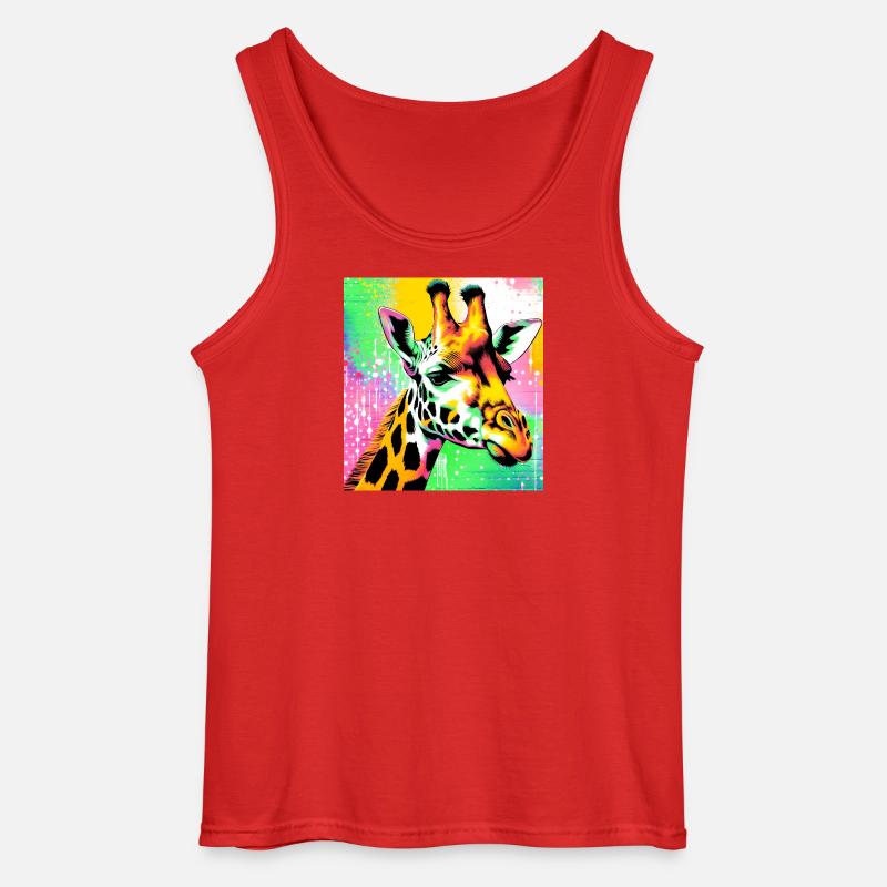 giraffe - Gildan Men’s Tank Top - red