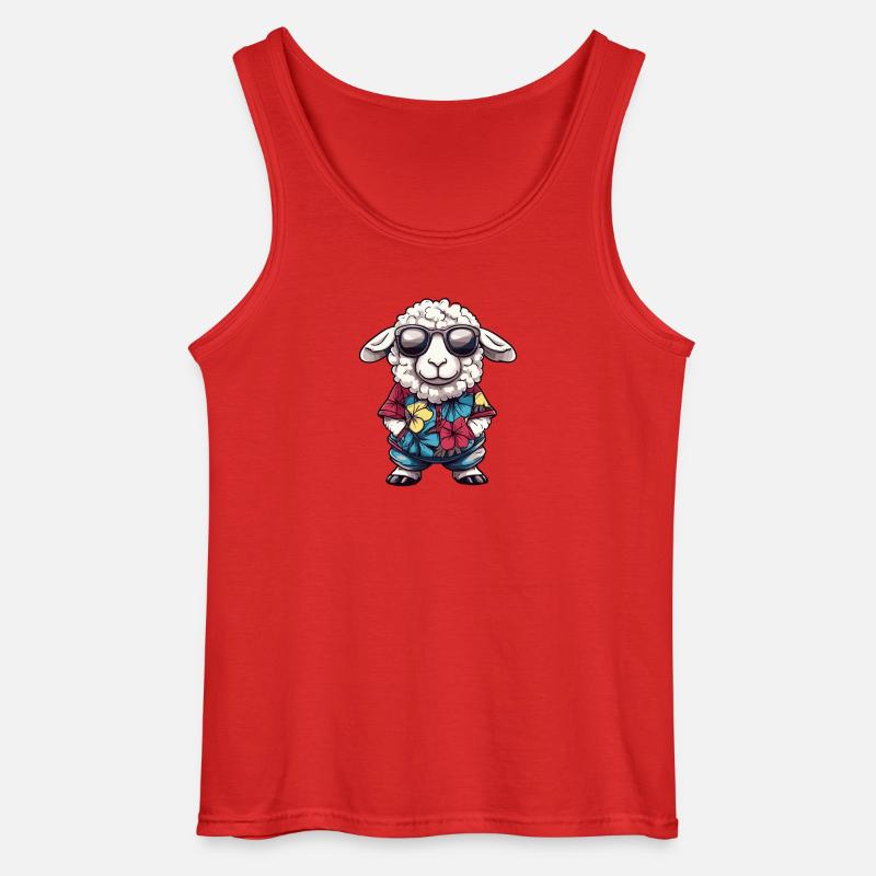 Schaf Comic Urlaub - Gildan Männer Tank Top - Rot