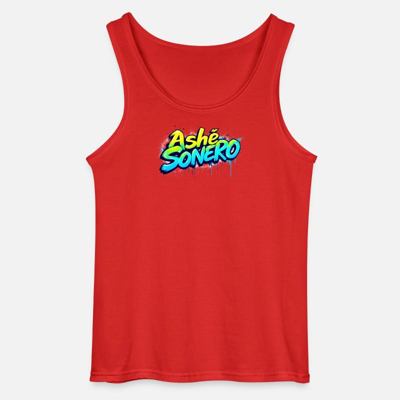 Ashe Sonero Graffiti-Regenbogen - Gildan Männer Tank Top - Rot