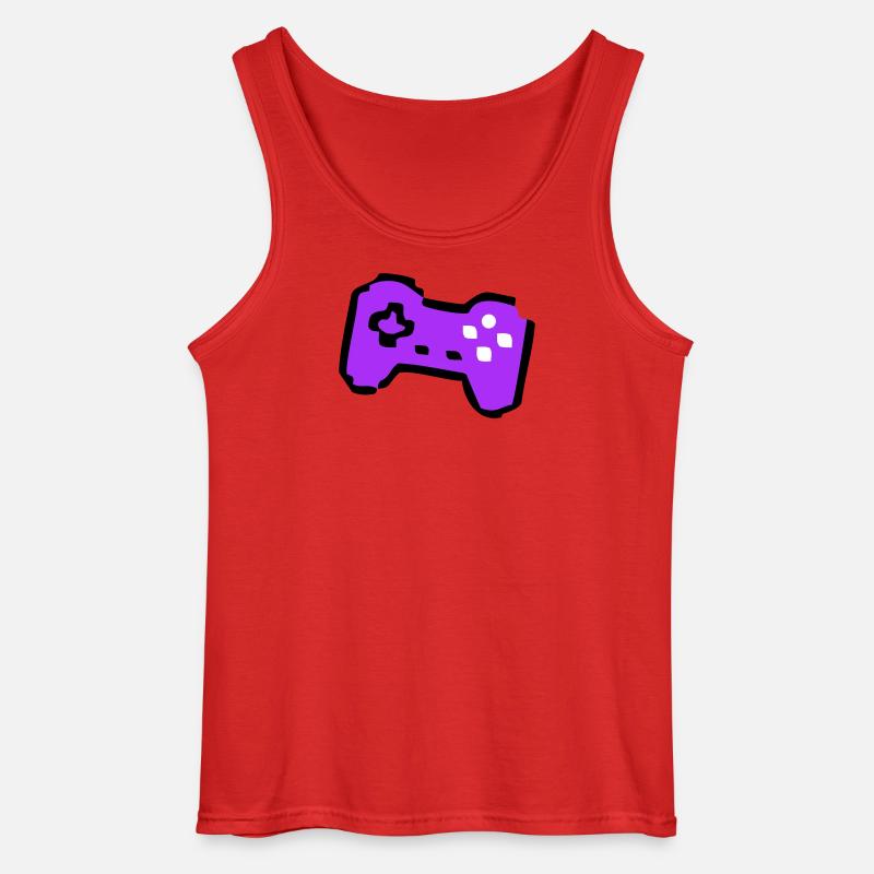 Schräger Retro Controller Gamer - Gildan Männer Tank Top - Rot