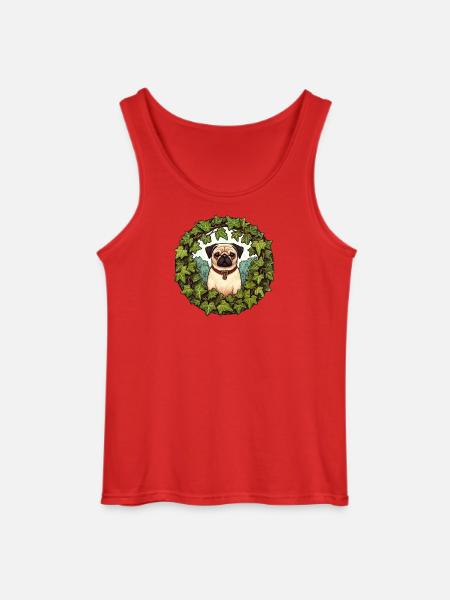 Mops im Efeukranz - Gildan Männer Tank Top - Rot