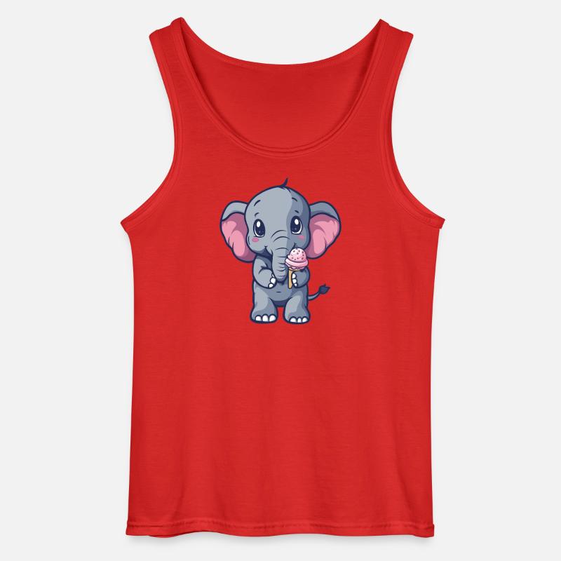 Kleiner Elefant Eiscreme Freund - Gildan Männer Tank Top - Rot