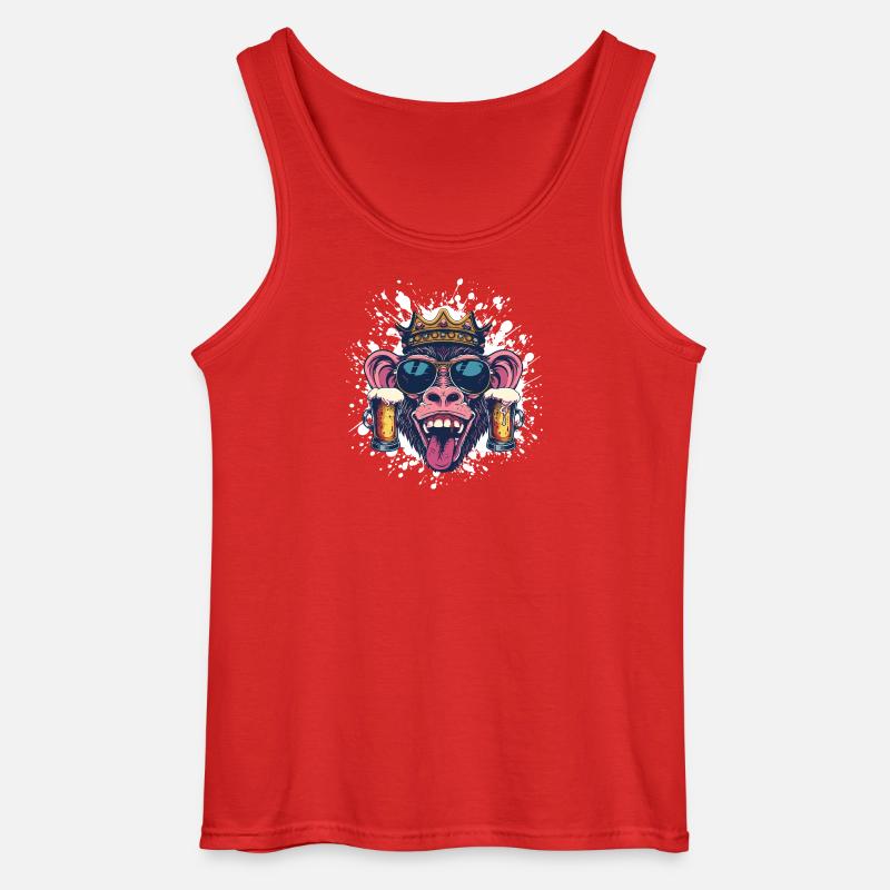 Affe Bier Lustig - Gildan Männer Tank Top - Rot