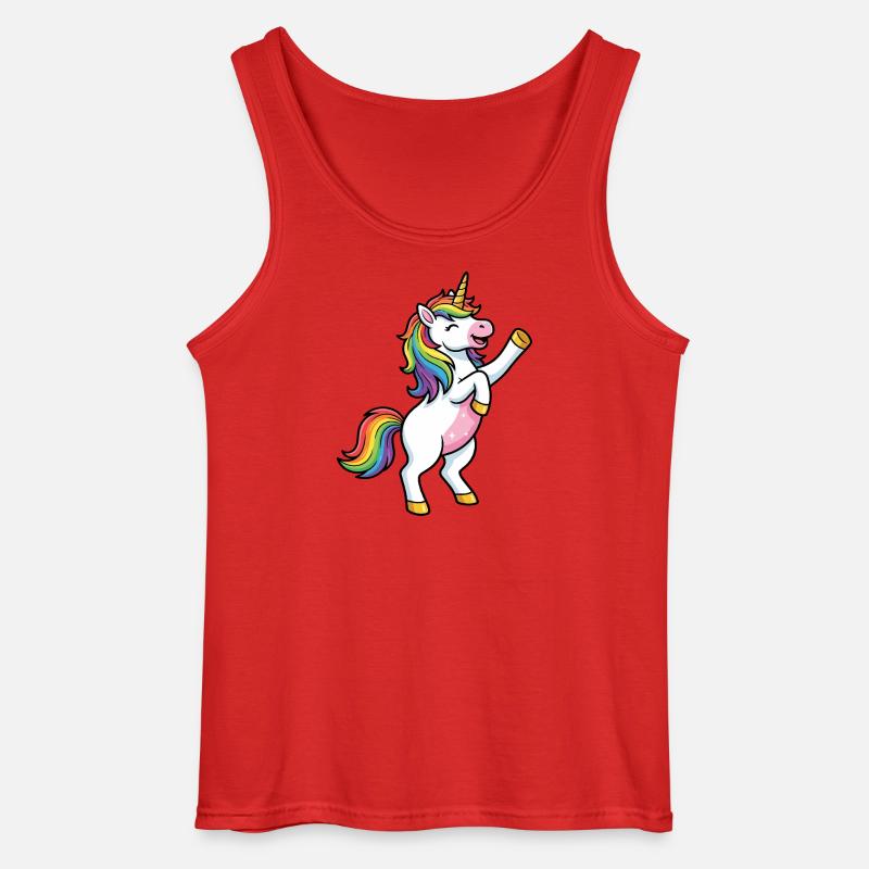 Regenbogen-Einhorntanz - Gildan Männer Tank Top - Rot