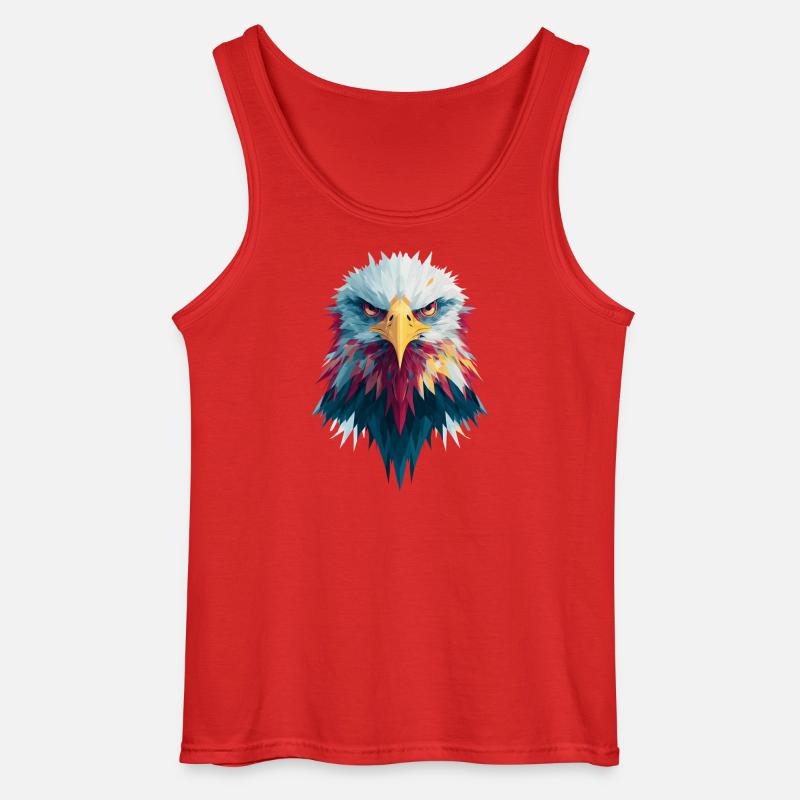 Impressive eagle piercing gaze - Gildan Men’s Tank Top - red