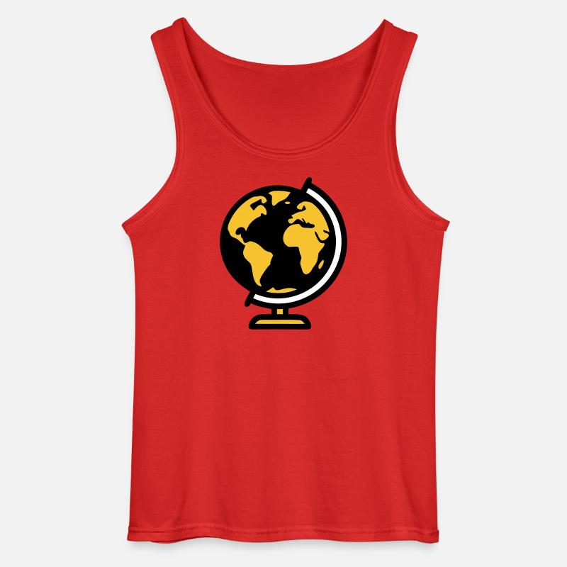 Globe Globe Earth School - Gildan Men’s Tank Top - red