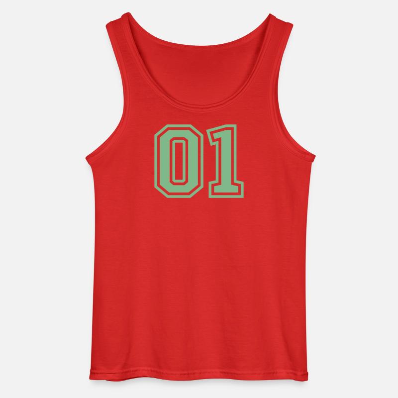 01_eins_nummer - Gildan Männer Tank Top - Rot