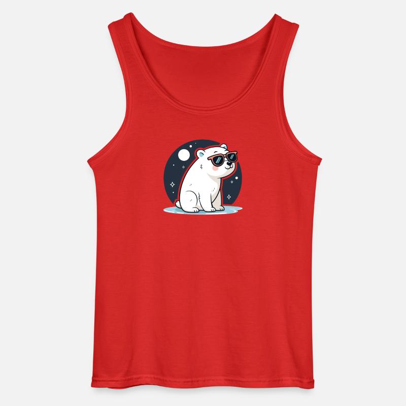 Rote Eisbär-Kosmische Brille - Gildan Männer Tank Top - Rot