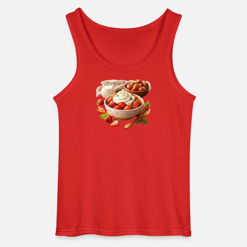Erdbeeren mit Sahne - Gildan Männer Tank Top - Rot