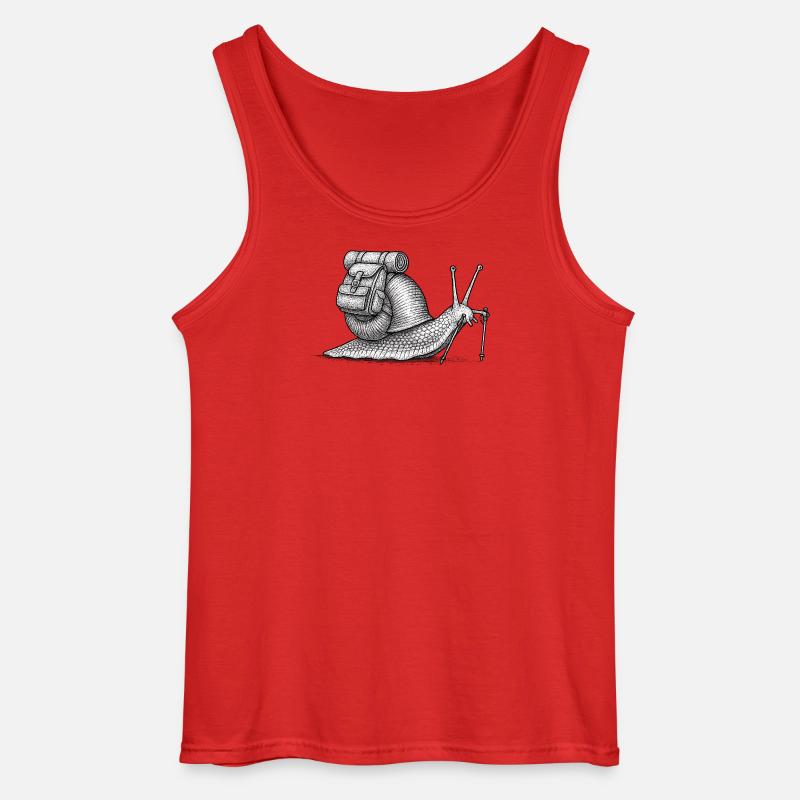 Snail Trekker mit Rucksack - Gildan Männer Tank Top - Rot