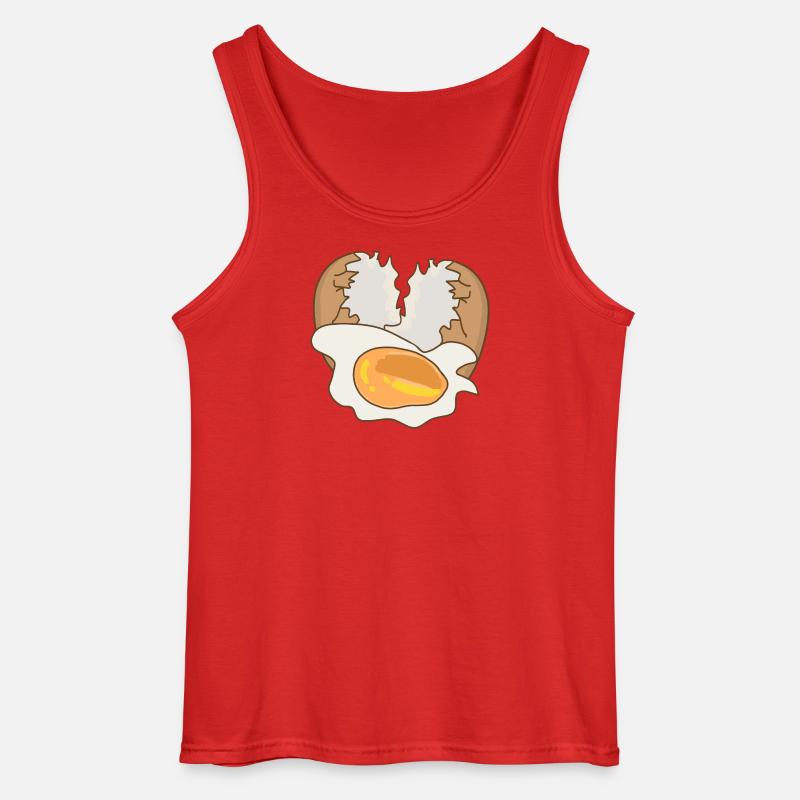 Mirror with eggshell - Gildan Men’s Tank Top - red