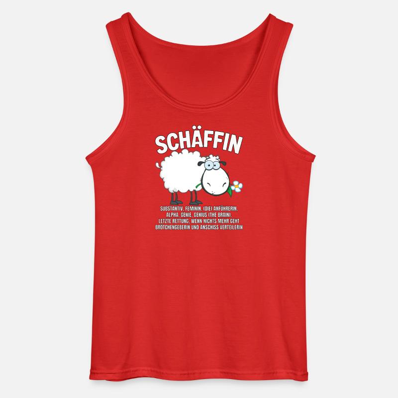 Schäffin - Alpha Schaf mit Sonnenbrille - Gildan Männer Tank Top - Rot