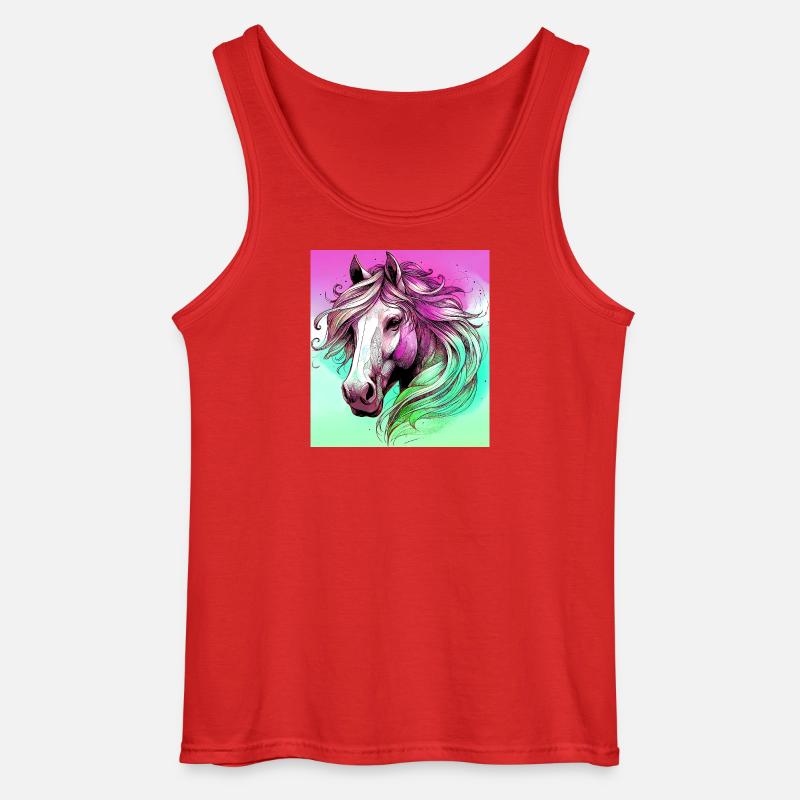 Pferd - Gildan Männer Tank Top - Rot